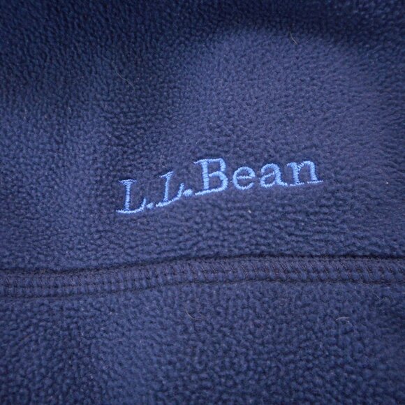 LL Bean Men’s Large Polartec Fleece Vest Full Zip Pockets Navy Blue - Picture 9 of 14